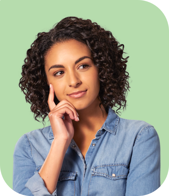 Young woman resting her head on her hand and thinking