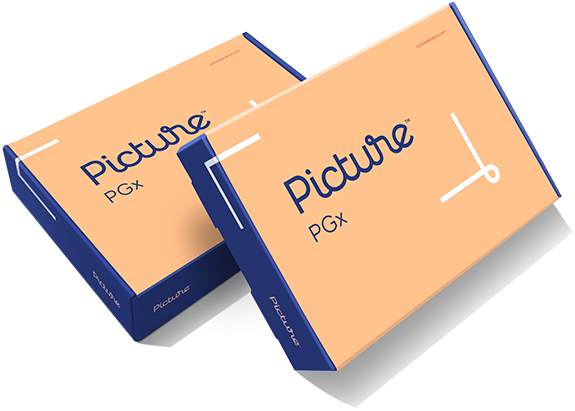 Two Picture PGx test kit boxes